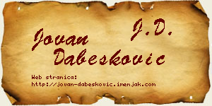 Jovan Dabesković vizit kartica